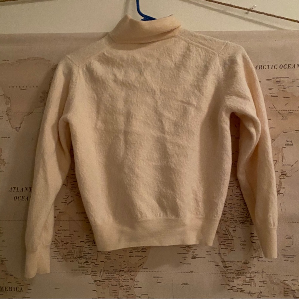 Cream Wool Turtleneck Sweater